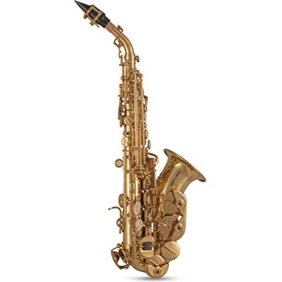 GEWA Roy Benson Saxofono Bb-Soprano SG-302 (Design in ottone premium, con archetto RND ergonomico, chiave F# alta, pad PISONI, custodia leggera per il trasporto, con set di zaini) GEWA Roy Benson Saxofono Bb-Soprano SG-302 (Design in ottone premium, con archetto RND ergonomico, chiave F# alta, pad PISONI, custodia leggera per il trasporto, con set di zaini)