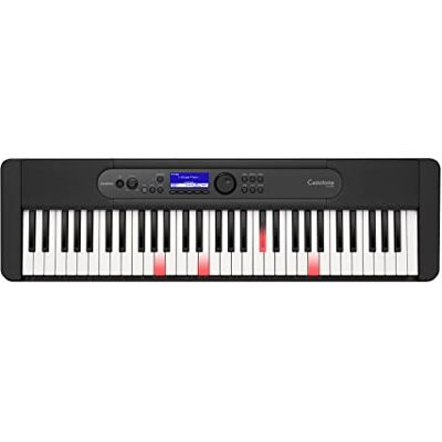 Casio tone Tastiera con tasti luminosi, 61 tasti sensibili al tocco in stile pianoforte, 600 suoni, 200 ritmi di accompagnamento e ingresso microfono, nera Casio tone Tastiera con tasti luminosi, 61 tasti sensibili al tocco in stile pianoforte, 600 suoni, 200 ritmi di accompagnamento e ingresso microfono, nera