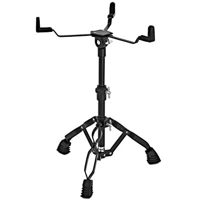 gear4music Supporto Rullante Nero 14 Pollici, Doppio rinforzo e altezza regolabile, design leggero pieghevole, finitura nera elegante, piedini antiscivolo gear4music Supporto Rullante Nero 14 Pollici, Doppio rinforzo e altezza regolabile, design leggero pieghevole, finitura nera elegante, piedini antiscivolo