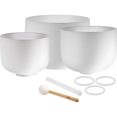 Sonic Energy Set di 3 campane tibetane in cristallo, 432 Hz, tono G4/E4/C4, per meditazione, yoga, guarigione del suono, con 2 bacchette e anelli in silicone () Sonic Energy Set di 3 campane tibetane in cristallo, 432 Hz, tono G4/E4/C4, per meditazione, yoga, guarigione del suono, con 2 bacchette e anelli in silicone ()