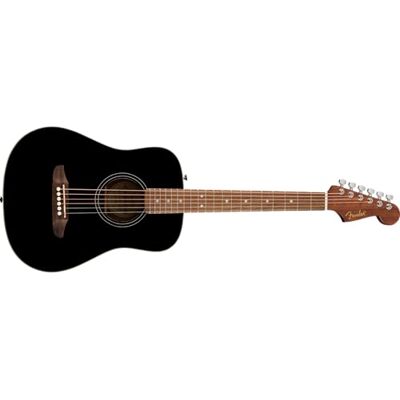 Fender Redondo Mini Chitarra Acustica da Viaggio, Abete, Nera con Borsa Mini chitarra acustica 3/4, ideale per bambini e viaggi, tavola in abete, borsa inclusa, California Series Fender Redondo Mini Chitarra Acustica da Viaggio, Abete, Nera con Borsa Mini chitarra acustica 3/4, ideale per bambini e viaggi, tavola in abete, borsa inclusa, California Series