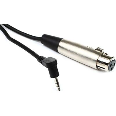 Hosa XVS-101F, Camcorder Microphone Cable, XLR3F to Right-angle 3.5 mm TRS, 1 ft Hosa XVS-101F, Camcorder Microphone Cable, XLR3F to Right-angle 3.5 mm TRS, 1 ft
