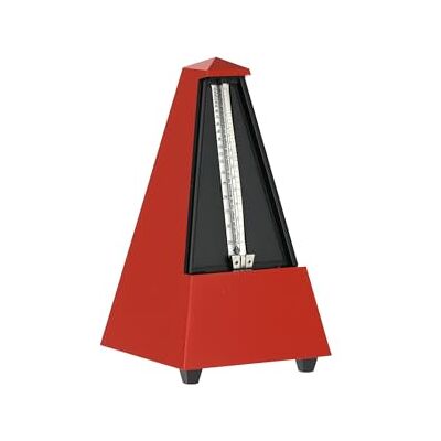 Wittner Metronomo Taktell forma piramidale Sistema Maelzel Designer Serie Custodia in plastica Senza campana Rosso scuro Meccanismo a carica manuale Non richiede batterie Made in Germany Wittner Metronomo Taktell forma piramidale Sistema Maelzel Designer Serie Custodia in plastica Senza campana Rosso scuro Meccanismo a carica manuale Non richiede batterie Made in Germany