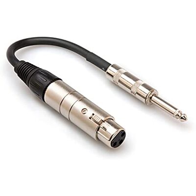 Hosa MIT-176, Impedance Transformer, XLR3F to 1/4 in TS, 6 in Hosa MIT-176, Impedance Transformer, XLR3F to 1/4 in TS, 6 in