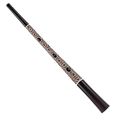Sonic Energy Sliced Pro Didgeridoo – Strumento da viaggio con montaggio a vite – Accordatura E – Mogano, black dotted () Sonic Energy Sliced Pro Didgeridoo – Strumento da viaggio con montaggio a vite – Accordatura E – Mogano, black dotted ()
