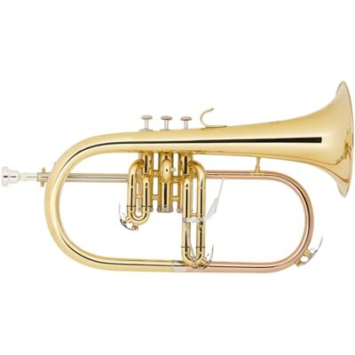 Classic Cantabile FL-26L Flicorno Laccato, Modello: FL-26L, Intonazione: Bb 3 pistoni Perinet, Diametro campana: 152 mm, Foro: 11, 2 mm, Asta USA, Completamente in ottone, Trigger per il 3° pistone Classic Cantabile FL-26L Flicorno Laccato, Modello: FL-26L, Intonazione: Bb 3 pistoni Perinet, Diametro campana: 152 mm, Foro: 11, 2 mm, Asta USA, Completamente in ottone, Trigger per il 3° pistone