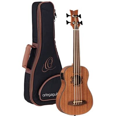 Ortega Guitars Travel Bass elettro-acustico fretless Serie Lizard Ukulele Basso include Gigbag Mogano () Ortega Guitars Travel Bass elettro-acustico fretless Serie Lizard Ukulele Basso include Gigbag Mogano ()