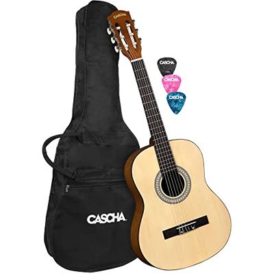 Cascha Student Series Chitarra da concerto 3/4, con custodia e 3 plettri Cascha Student Series Chitarra da concerto 3/4, con custodia e 3 plettri