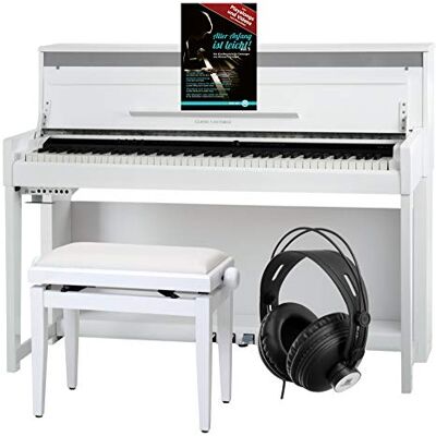 Classic Cantabile UP-1 WH Pianoforte Verticale Digitale 88 Tastiera pesata Pianola musicale con USB, MIDI, 256 polifonia, 40 voci Piano digitale Set con Panca e Cuffie Bianco Lucido Classic Cantabile UP-1 WH Pianoforte Verticale Digitale 88 Tastiera pesata Pianola musicale con USB, MIDI, 256 polifonia, 40 voci Piano digitale Set con Panca e Cuffie Bianco Lucido