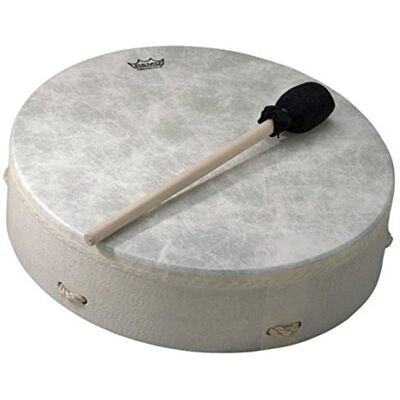 Remo World Percussion Buffalo Drum 12" x 3,5" Telaio Acousticon, Pelle Fiberskyn 3, Croce di corda, accordatura fissa, inclusa mazza E1-0312-00 Remo World Percussion Buffalo Drum 12" x 3,5" Telaio Acousticon, Pelle Fiberskyn 3, Croce di corda, accordatura fissa, inclusa mazza E1-0312-00