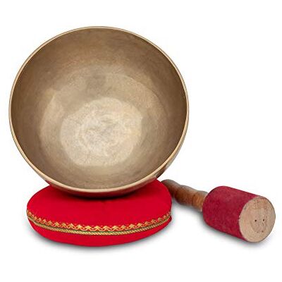XDrum Set Completo Ciotola Tibetana Omshanti 20 cm, Fatta a mano in India Materiale: lega di ottone, Diametro: ca. 20 cm, Peso: ca. 1200 g, Colore: oro, Cuscino, Ideale come base per ciotola tibetana XDrum Set Completo Ciotola Tibetana Omshanti 20 cm, Fatta a mano in India Materiale: lega di ottone, Diametro: ca. 20 cm, Peso: ca. 1200 g, Colore: oro, Cuscino, Ideale come base per ciotola tibetana