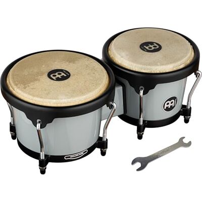 Meinl Percussion Bongos Journey Series 2 Tamburi a Mano da 6.5 e 7.5 Pollici Chiave Accordatura Inclusa Plastica ABS, Gray () Meinl Percussion Bongos Journey Series 2 Tamburi a Mano da 6.5 e 7.5 Pollici Chiave Accordatura Inclusa Plastica ABS, Gray ()