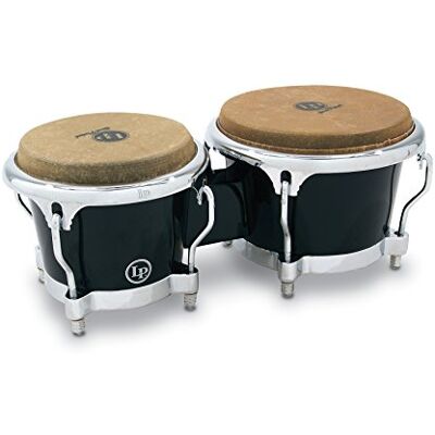 Latin Percussion LP LP811700 Bongo, Fibra di Vetro, Nero, Hardware Cromato Latin Percussion LP LP811700 Bongo, Fibra di Vetro, Nero, Hardware Cromato