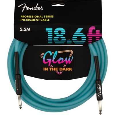 Fender GLOW IN THE DARK CABLE Cavo per strumenti 5.5m Colore Blu Fender GLOW IN THE DARK CABLE Cavo per strumenti 5.5m Colore Blu
