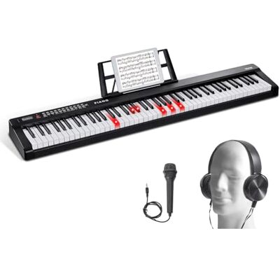 VEVOR Tastiera Pianoforte Digitale, 88 Tasti Semi-pesati, Tastiera Elettrica Dimensioni Full, 1000 Suoni, Altoparlanti Incorporati, Pedale Sustain, Cuffie, Bluetooth, MIDI, USB, per Principianti VEVOR Tastiera Pianoforte Digitale, 88 Tasti Semi-pesati, Tastiera Elettrica Dimensioni Full, 1000 Suoni, Altoparlanti Incorporati, Pedale Sustain, Cuffie, Bluetooth, MIDI, USB, per Principianti