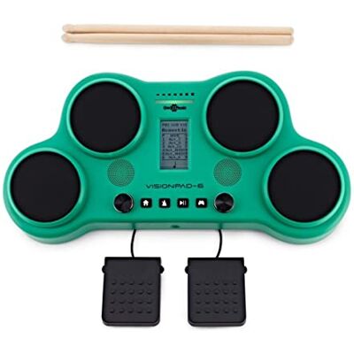 gear4music VISIONPAD-6 Batteria Elettronica Da Tavolo Per Bambini E Adulti Verde gear4music VISIONPAD-6 Batteria Elettronica Da Tavolo Per Bambini E Adulti Verde