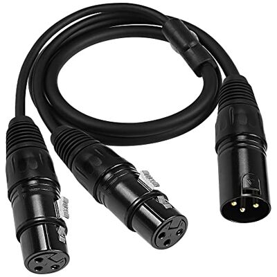 MEIRIYFA XLR Splitter Cable 3Pin Bilanciato Y 1 Femmina a 2 Maschio Microfono Adattatore Audio 0.8M MEIRIYFA XLR Splitter Cable 3Pin Bilanciato Y 1 Femmina a 2 Maschio Microfono Adattatore Audio 0.8M