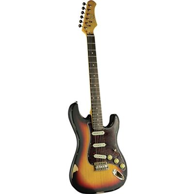 EKO GUITARS S-300 Relic Sunburst, Chitarra Elettrica con Finitura Relic, Corpo in Pawlonia, Manico in Acero Americano, Tastiera 22 Tasti in Resina WPC, EKO GUITARS S-300 Relic Sunburst, Chitarra Elettrica con Finitura Relic, Corpo in Pawlonia, Manico in Acero Americano, Tastiera 22 Tasti in Resina WPC,