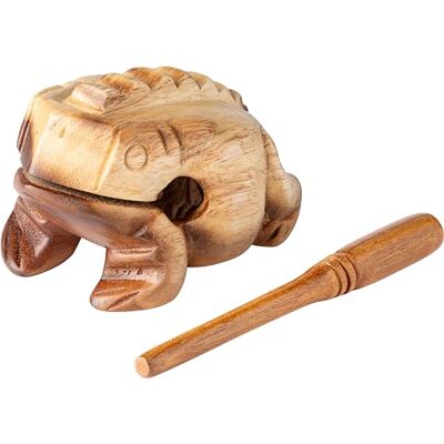 Nino Percussion Strumento Guiro a forma di rana in legno per musica in classe, non fabbricato in Cina, include raschietto Nino Percussion Strumento Guiro a forma di rana in legno per musica in classe, non fabbricato in Cina, include raschietto