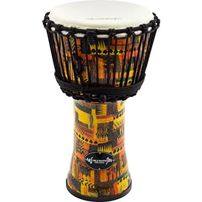 World Rhythm Tamburo Djembe da 8 pollici accordato con corda Tamburo africano a mano in materiale sintetico colore arancione World Rhythm Tamburo Djembe da 8 pollici accordato con corda Tamburo africano a mano in materiale sintetico colore arancione