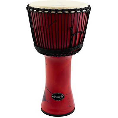 World Rhythm 12 Pollici, Djembe Drum In Red 60 cm African Synthetic Djembe Drum, Rosso World Rhythm 12 Pollici, Djembe Drum In Red 60 cm African Synthetic Djembe Drum, Rosso