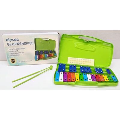 Alysée Metallofono con 25 Piastre Cromatiche, Astuccio c/Maniglia e Mallets Inclusi, Strumenti a Percussione, Metallofono Scuola Media con 25 Tasti Compatto Facile da Trasportare, Xilofono Alysée Metallofono con 25 Piastre Cromatiche, Astuccio c/Maniglia e Mallets Inclusi, Strumenti a Percussione, Metallofono Scuola Media con 25 Tasti Compatto Facile da Trasportare, Xilofono