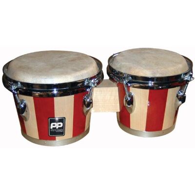 PP PERFORMANCE PERCUSSION Herald PP5002 Bonghi in legno con struttura cromata, bicolore, da 19,1 cm (7,5'') e 16,5 cm (6,5'') PP PERFORMANCE PERCUSSION Herald PP5002 Bonghi in legno con struttura cromata, bicolore, da 19,1 cm (7,5'') e 16,5 cm (6,5'')