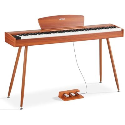 VEVOR Pianoforte Digitale a 88 Tasti, Tastiera Pianoforte con Altoparlanti, Leggio, Supporto, Pedale Sustain, Funzione di Registrazione, 280 Toni, Connessione Wireless, per Principianti, Colore Legno VEVOR Pianoforte Digitale a 88 Tasti, Tastiera Pianoforte con Altoparlanti, Leggio, Supporto, Pedale Sustain, Funzione di Registrazione, 280 Toni, Connessione Wireless, per Principianti, Colore Legno