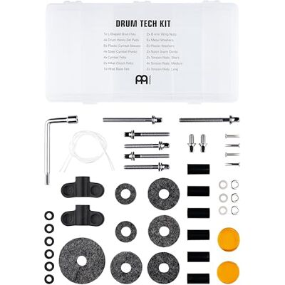 Meinl Percussion Meinl Cymbals Drum Tech Kit – Box Pack di Accessori per Batteria (46 pezzi) with chiave accordatura, feltrini piatti, tiranti, sordine in gel Drum Honey e molto altro () Meinl Percussion Meinl Cymbals Drum Tech Kit – Box Pack di Accessori per Batteria (46 pezzi) with chiave accordatura, feltrini piatti, tiranti, sordine in gel Drum Honey e molto altro ()
