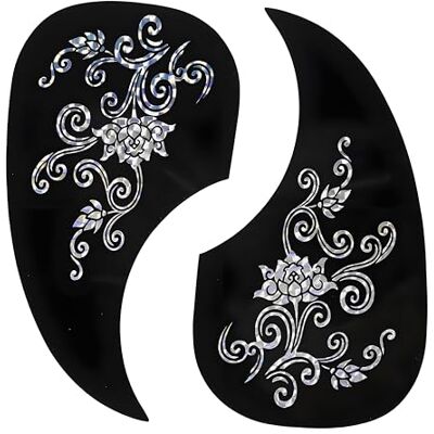 Dilwe Battipenna per Chitarra Set 2 Pezzi Adesivi a Forma di Goccia Protezione per Corpo Chitarra, Colore Argento Dilwe Battipenna per Chitarra Set 2 Pezzi Adesivi a Forma di Goccia Protezione per Corpo Chitarra, Colore Argento