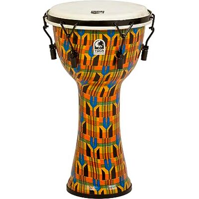 Toca To803256 Sfdmx-10K Djembe Freestyle Mechanically Tuned Kente Cloth 10'' Toca To803256 Sfdmx-10K Djembe Freestyle Mechanically Tuned Kente Cloth 10''