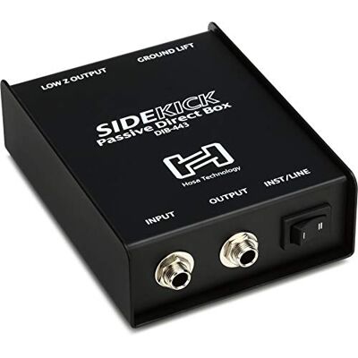 Hosa DIB-443, Sidekick Passive DI Box, 1/4 in TS to XLR3M Hosa DIB-443, Sidekick Passive DI Box, 1/4 in TS to XLR3M