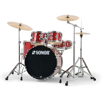 Sonor AQX STAGE SET 5 PEZZI BD 22" WM RMS, Batteria Acustica, Kit in Pioppo Composto da 5 pezzi, Hardware serie 1000, Finitura Red Moon Sparkle,Pelle Grancassa Risonante Nera con Logo Bianco Sonor AQX STAGE SET 5 PEZZI BD 22" WM RMS, Batteria Acustica, Kit in Pioppo Composto da 5 pezzi, Hardware serie 1000, Finitura Red Moon Sparkle,Pelle Grancassa Risonante Nera con Logo Bianco