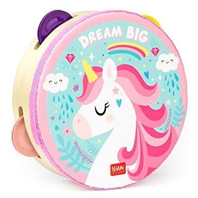 Legami Tamburello, per Bambini, con 4 Sonagli, migliora la Coordinazione, Capacità motorie, Senso del Ritmo, Ø 14,5 cm, Tema Unicorn Legami Tamburello, per Bambini, con 4 Sonagli, migliora la Coordinazione, Capacità motorie, Senso del Ritmo, Ø 14,5 cm, Tema Unicorn