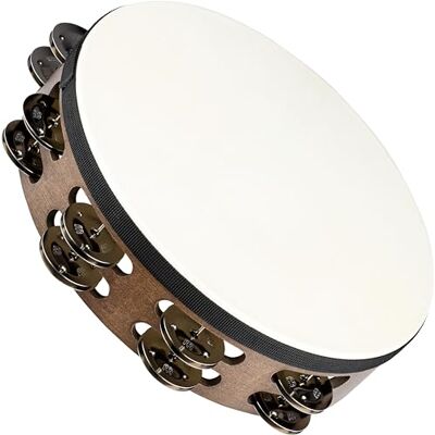 Meinl Percussion Tamburello Tradizionale con superficie in legno 2 file, marrone noce () Meinl Percussion Tamburello Tradizionale con superficie in legno 2 file, marrone noce ()