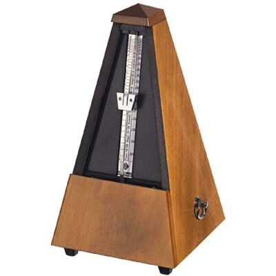 Wittner Metronomo Taktell Forma a piramide Sistema Maelzel Serie 800 Custodia in legno massello Senza campana Colore noce lucido Meccanico a carica Nessuna batteria richiesta Wittner Metronomo Taktell Forma a piramide Sistema Maelzel Serie 800 Custodia in legno massello Senza campana Colore noce lucido Meccanico a carica Nessuna batteria richiesta