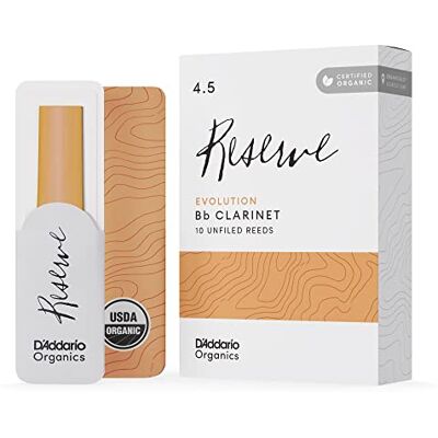 D'Addario Organic Reserve Evolution Bb Ance Clarinetto Ance per Clarinetto La prima e unica Ancia Biologica 4.0 La Forza, 10 Pacchetto D'Addario Organic Reserve Evolution Bb Ance Clarinetto Ance per Clarinetto La prima e unica Ancia Biologica 4.0 La Forza, 10 Pacchetto