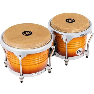 Meinl Percussion Bongos Marathon Exclusive 2 Tamburi a Mano da 6.75 e 8 pollici Chiave Accordatura Inclusa Quercia del Siam, Gold Amber Sunburst () Meinl Percussion Bongos Marathon Exclusive 2 Tamburi a Mano da 6.75 e 8 pollici Chiave Accordatura Inclusa Quercia del Siam, Gold Amber Sunburst ()