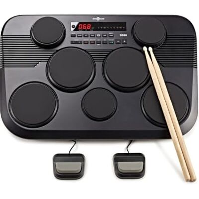 gear4music Batteria Elettronica da Tavolo per Principianti Adulti Per Bambini e Principianti, Pad Sensibili al Tocco, 270 Suoni, 100 Basi di Accompagnamento per Pratica a Casa gear4music Batteria Elettronica da Tavolo per Principianti Adulti Per Bambini e Principianti, Pad Sensibili al Tocco, 270 Suoni, 100 Basi di Accompagnamento per Pratica a Casa