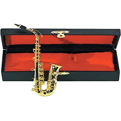 GEWA Strumento in miniatura Sassofono contralto in Mib in ottone – Finitura lucidata dorata – Lunghezza ca. 15 cm – Strumento decorativo in astuccio – Idea regalo per amanti della musica GEWA Strumento in miniatura Sassofono contralto in Mib in ottone – Finitura lucidata dorata – Lunghezza ca. 15 cm – Strumento decorativo in astuccio – Idea regalo per amanti della musica