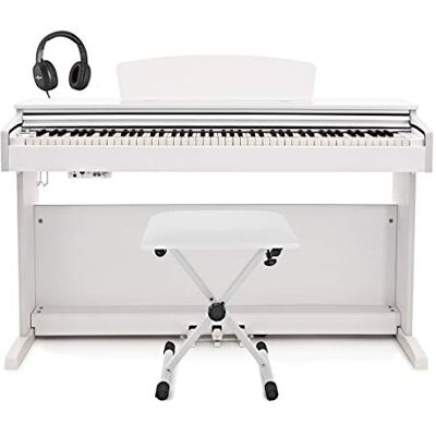 gear4music DP-10 X Pianoforte Digitale di + Pacchetto Accessori, Bianco 88 tasti pesati ad azione martelletto, registrazione USB e memoria interna, metronomo e modalità apprendimento gear4music DP-10 X Pianoforte Digitale di + Pacchetto Accessori, Bianco 88 tasti pesati ad azione martelletto, registrazione USB e memoria interna, metronomo e modalità apprendimento