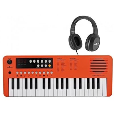 gear4music VISIONKEY-1 Mini Tastiera Digitale 37 Tasti per Bambini e Principianti Piano Elettrico a Mini Tasti con Cuffie, 3 Ottave, 100 Suoni e Ritmi, USB-C o Batterie, Arancione gear4music VISIONKEY-1 Mini Tastiera Digitale 37 Tasti per Bambini e Principianti Piano Elettrico a Mini Tasti con Cuffie, 3 Ottave, 100 Suoni e Ritmi, USB-C o Batterie, Arancione