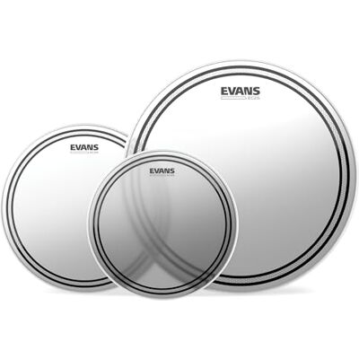 EVANS Confezione da 3 Pelli Sabbiate EC2 per Tom Rispettivamente di 10", 12" e 14", Fusion EVANS Confezione da 3 Pelli Sabbiate EC2 per Tom Rispettivamente di 10", 12" e 14", Fusion