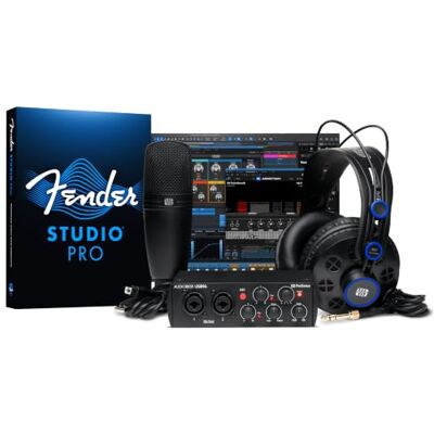 PreSonus AudioBox 96 Studio Interfaccia Audio USB, Bundle per Registrazione e Produzione, con Microfono, Cuffia & Software, Edizione 25° Anniversario PreSonus AudioBox 96 Studio Interfaccia Audio USB, Bundle per Registrazione e Produzione, con Microfono, Cuffia & Software, Edizione 25° Anniversario