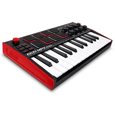 Akai MPK Mini MK3 Tastiera MIDI Controller USB a 25 Tasti con 8 Drum Pad Retroilluminati, 8 Manopole, Software e Native Instruments Sound Package (NKS Integration) Akai MPK Mini MK3 Tastiera MIDI Controller USB a 25 Tasti con 8 Drum Pad Retroilluminati, 8 Manopole, Software e Native Instruments Sound Package (NKS Integration)