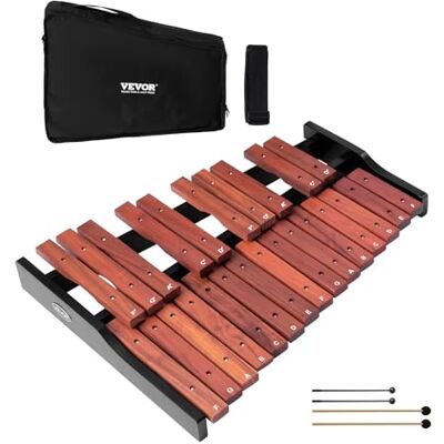 VEVOR Glockenspiel Xilofono, 25 Note, Strumento a Percussione Professionale in Legno, con 4 Bacchette, Borsa per il Trasporto, Kit di Strumenti Musicali Glockenspiel per Principianti VEVOR Glockenspiel Xilofono, 25 Note, Strumento a Percussione Professionale in Legno, con 4 Bacchette, Borsa per il Trasporto, Kit di Strumenti Musicali Glockenspiel per Principianti