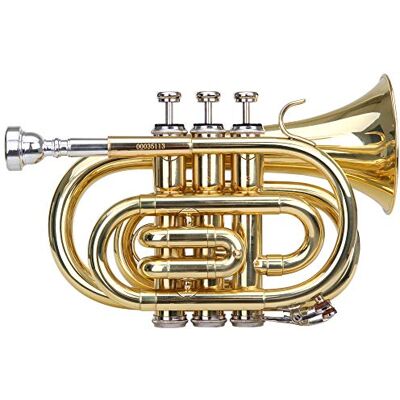 Classic Cantabile Brass TT-400 Tromba Tascabile in Sib Ottone, Foro: 11 Materiale: ottone, Diametro campana: 93 mm, 8 mm, Intonazione: Sib, Colore: verniciata trasparente, Verniciata trasparente Classic Cantabile Brass TT-400 Tromba Tascabile in Sib Ottone, Foro: 11 Materiale: ottone, Diametro campana: 93 mm, 8 mm, Intonazione: Sib, Colore: verniciata trasparente, Verniciata trasparente