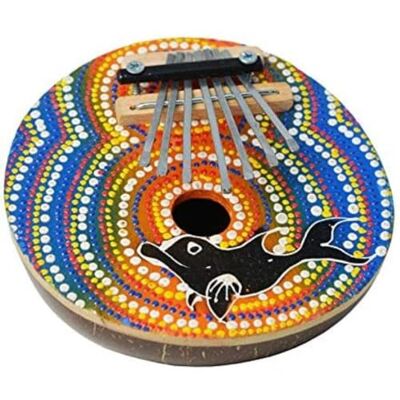 A-Star 7 tasti fatti a mano in noce di cocco dipinta Kalimba Thumb Piano Mbira con design animale A-Star 7 tasti fatti a mano in noce di cocco dipinta Kalimba Thumb Piano Mbira con design animale