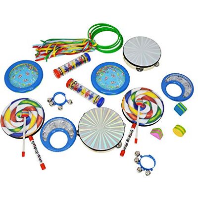 A-Star 21pcs Set di percussioni per lo sviluppo sensoriale con robusta vasca di stoccaggio, tamburello incluso, strumenti musicali terapeutici per principianti A-Star 21pcs Set di percussioni per lo sviluppo sensoriale con robusta vasca di stoccaggio, tamburello incluso, strumenti musicali terapeutici per principianti