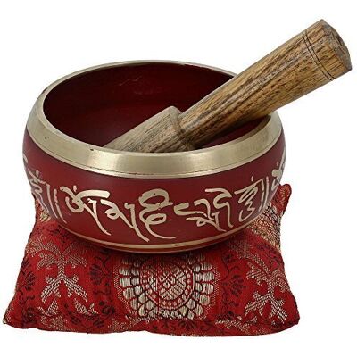 Ajuny Campana tibetana buddista, con batacchio e cuscino, ideale per meditazione e suonoterapia, 10,2 cm, colore rosso Ajuny Campana tibetana buddista, con batacchio e cuscino, ideale per meditazione e suonoterapia, 10,2 cm, colore rosso